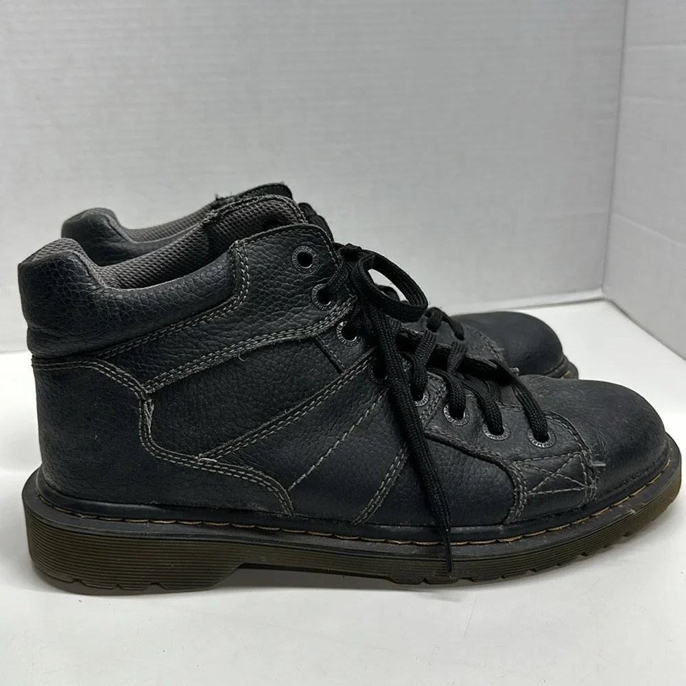 Dr Martens Harrisland Boots Leather Lace Up Work Shoes Docs Black Men's Size 11